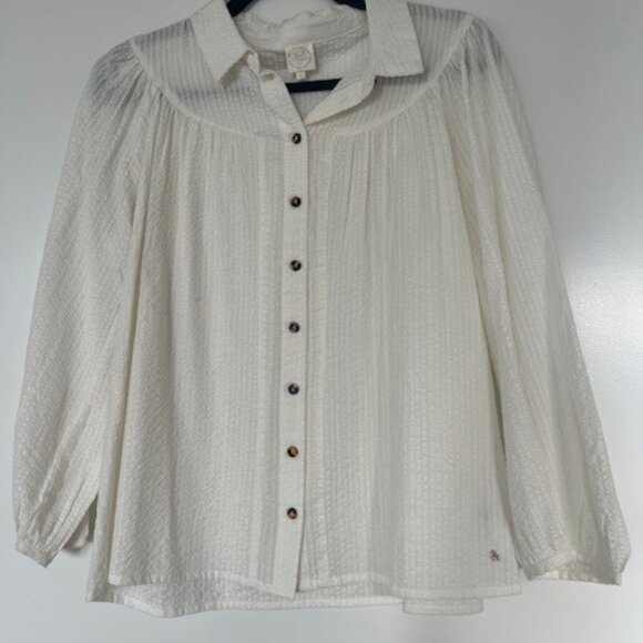 Des Petits Hauts White Swanny Blouse - Size Small - Picture 5 of 10